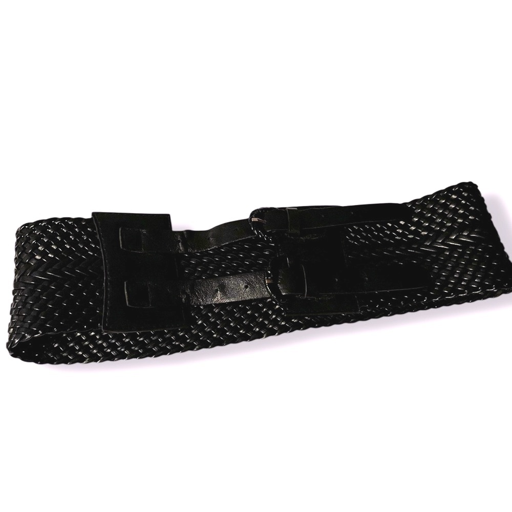 Y2K Textured Braided Faux Leather Stretch Belt One Size